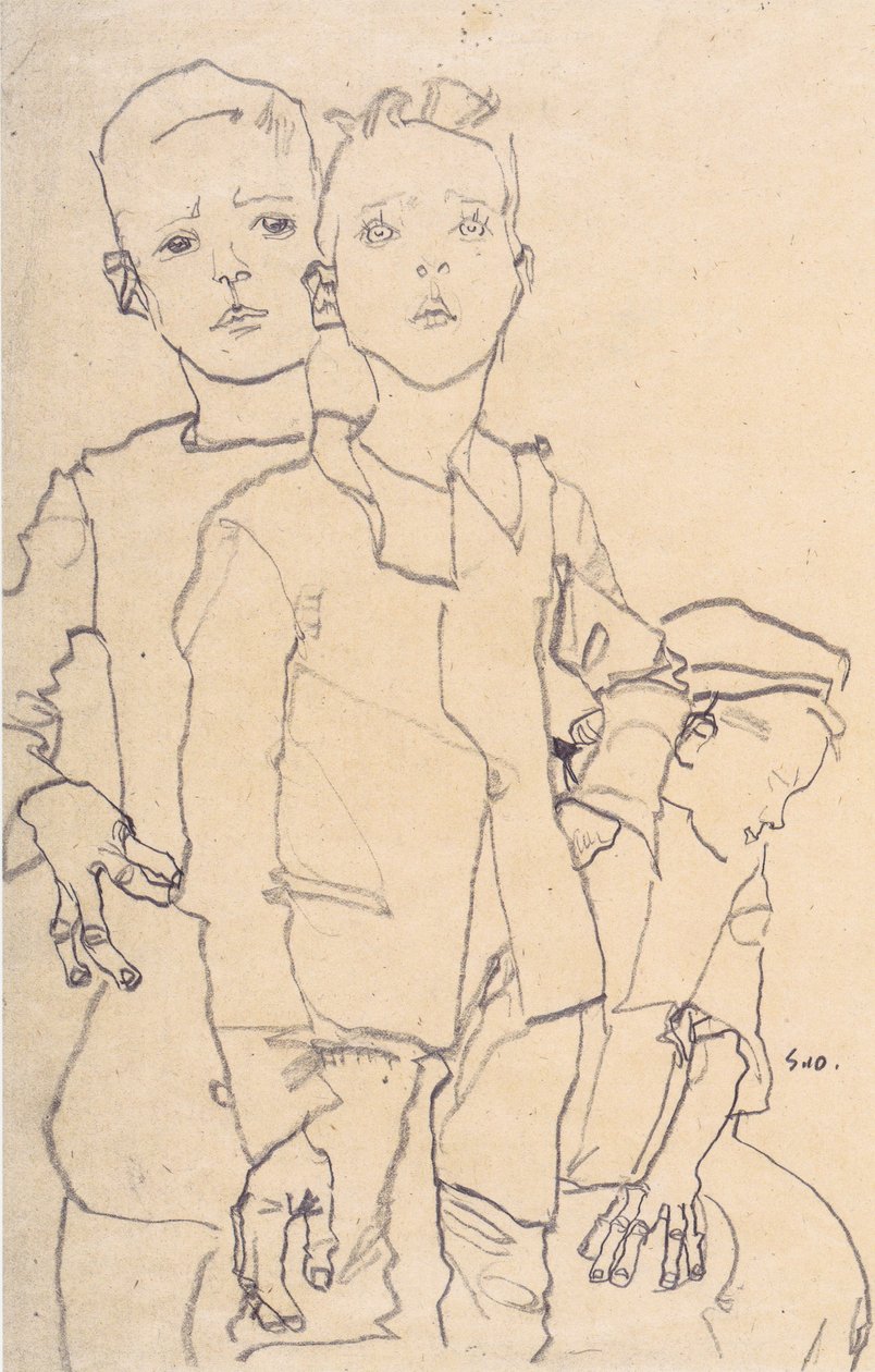 Három utcai fiú alkotó: Egon Schiele