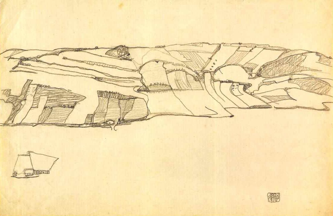 Mezői táj alkotó: Egon Schiele