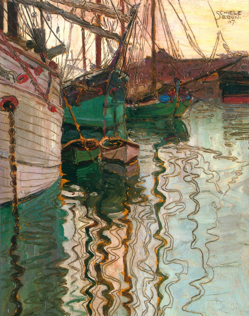 Trieszt kikötője alkotó: Egon Schiele