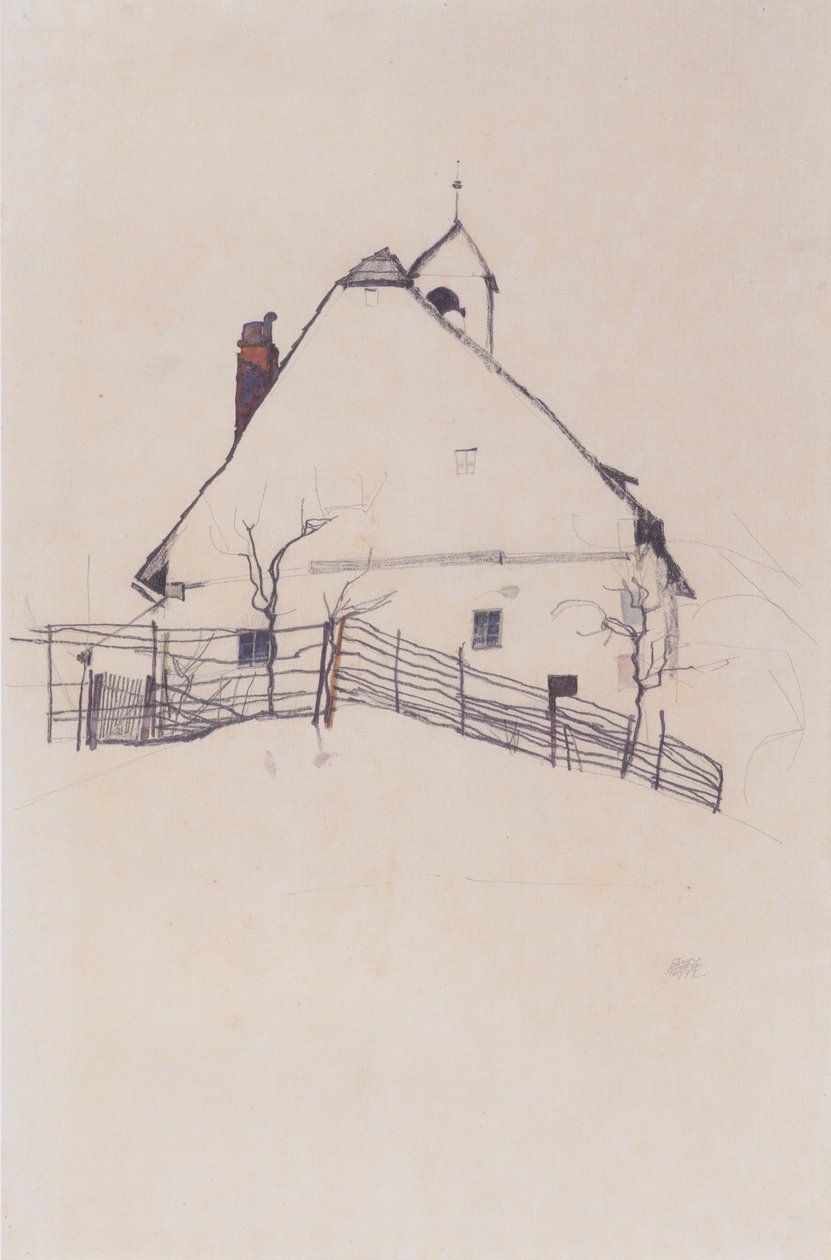 Ház harangtoronnyal alkotó: Egon Schiele