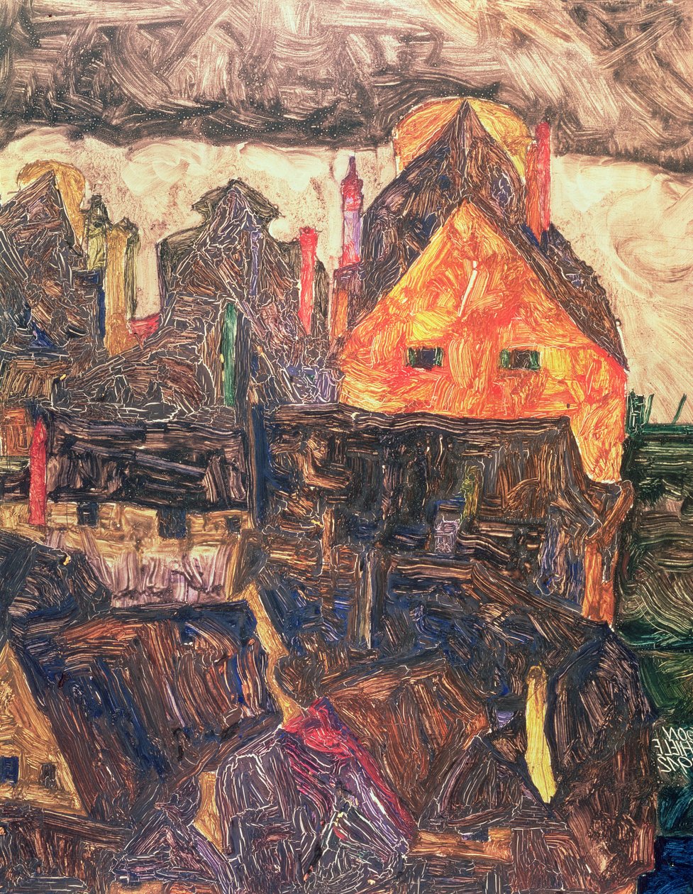 Krumau a Moldán, 1912 alkotó: Egon Schiele