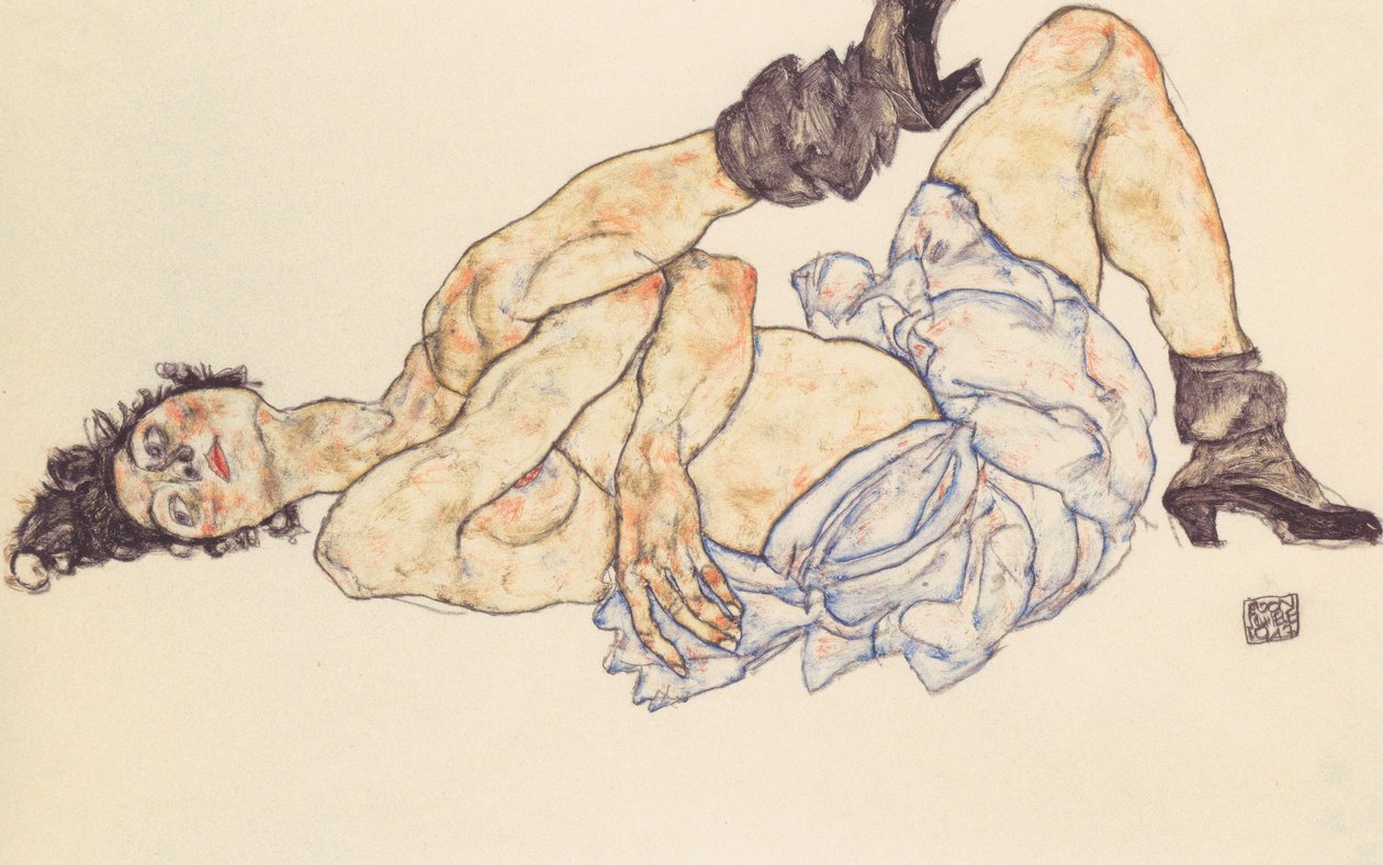 Fekvő női akt alkotó: Egon Schiele