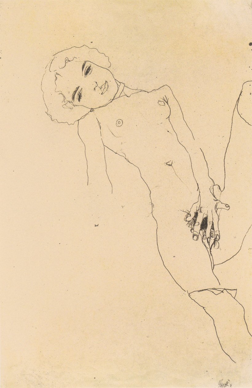 Lány maszturbál alkotó: Egon Schiele