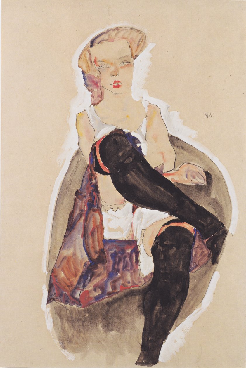 Keresztlábú lány alkotó: Egon Schiele