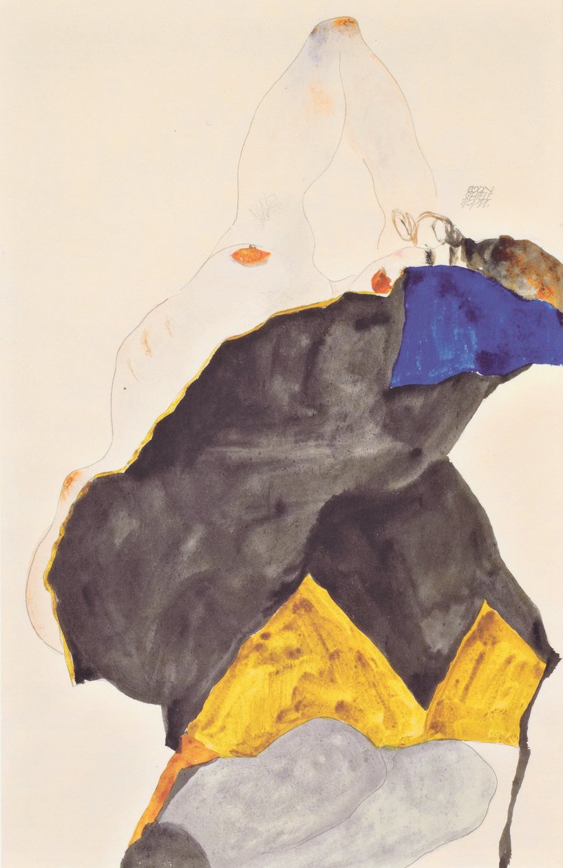 Lány felemelt könyökkel alkotó: Egon Schiele