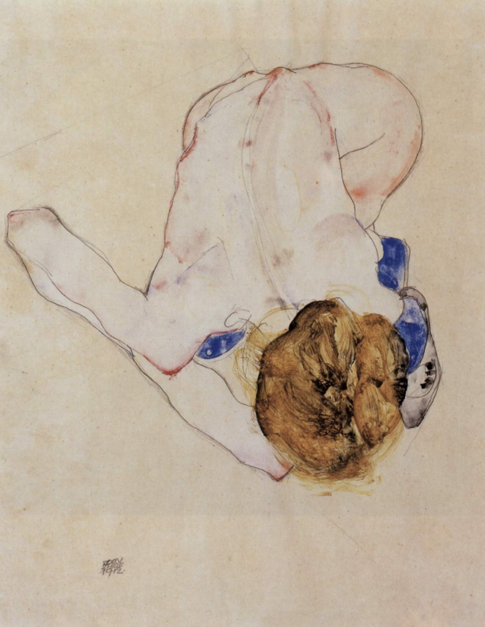 Női akt előrehajolt alkotó: Egon Schiele