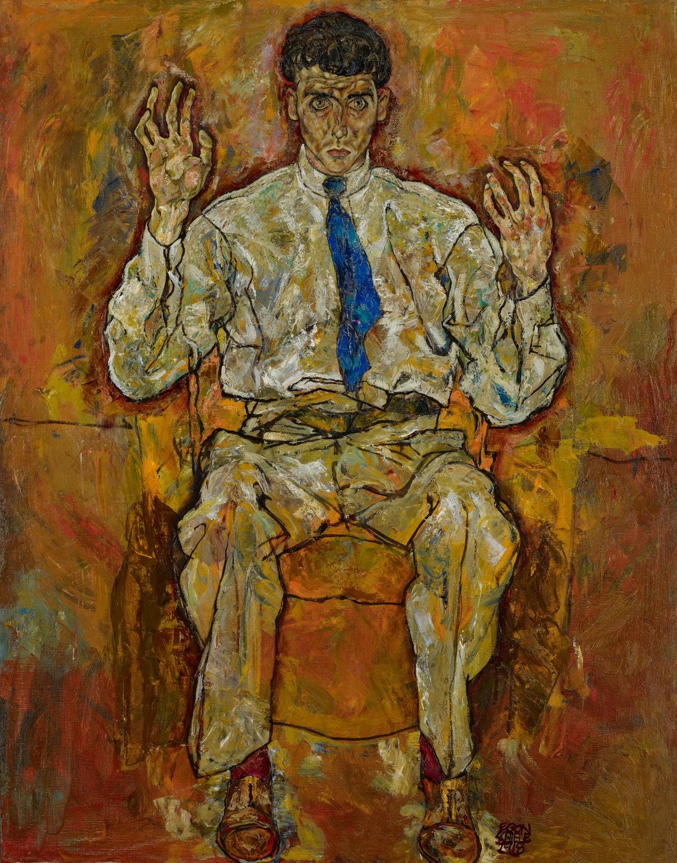 Paris von Gütersloh portréja, 1918 alkotó: Egon Schiele