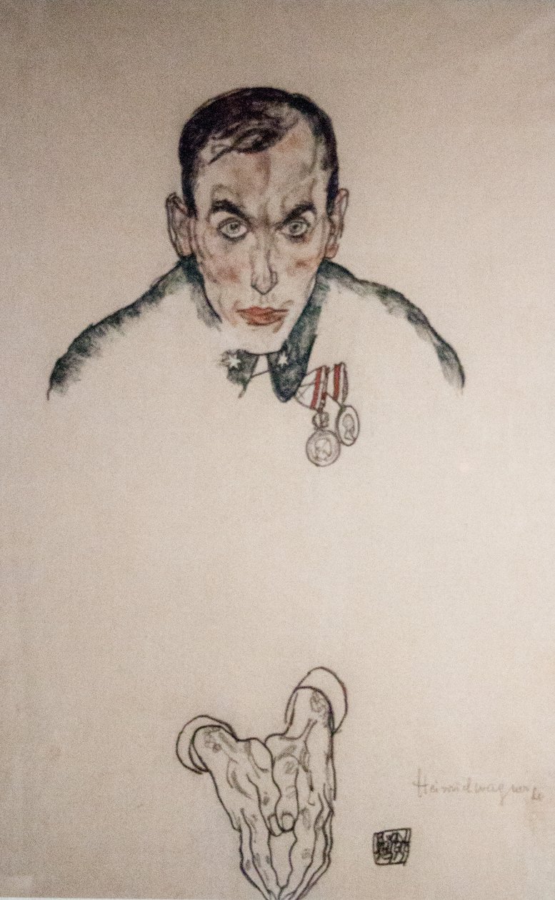 Heinrich Wagner hadnagy portré-vázlata alkotó: Egon Schiele