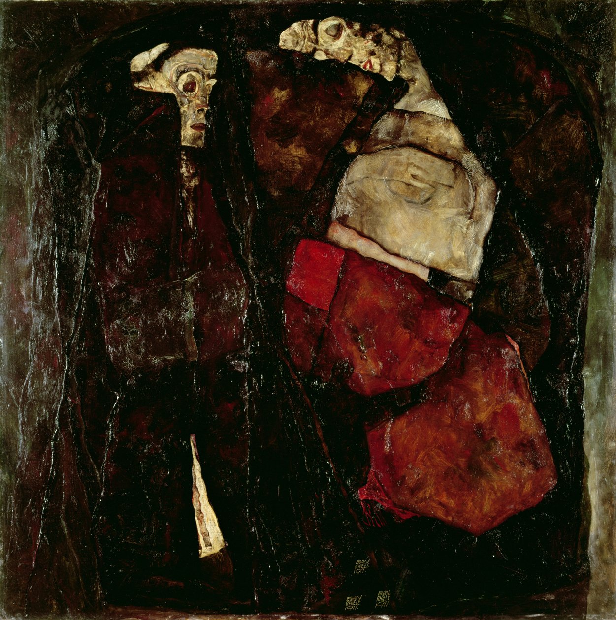 Terhes nő és halál, 1911 alkotó: Egon Schiele
