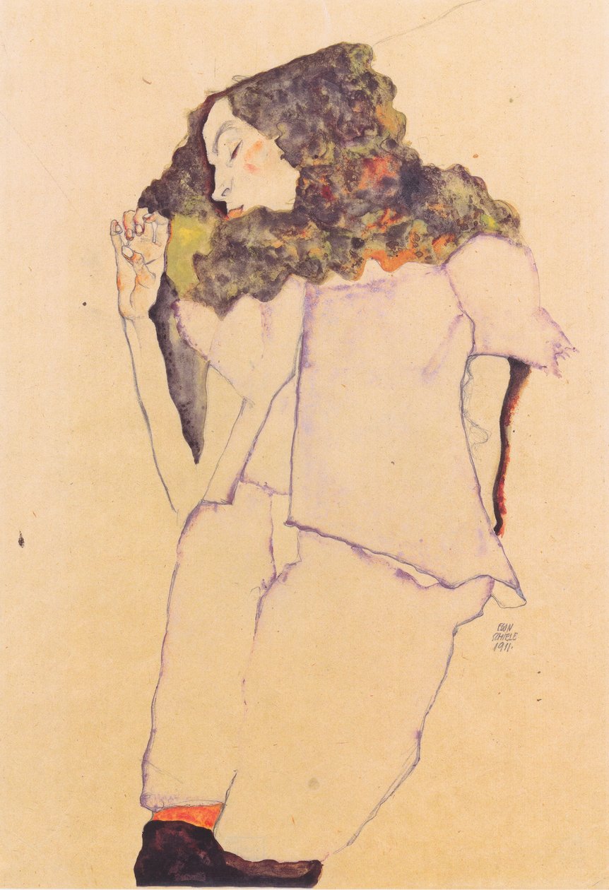 Alvó lány alkotó: Egon Schiele