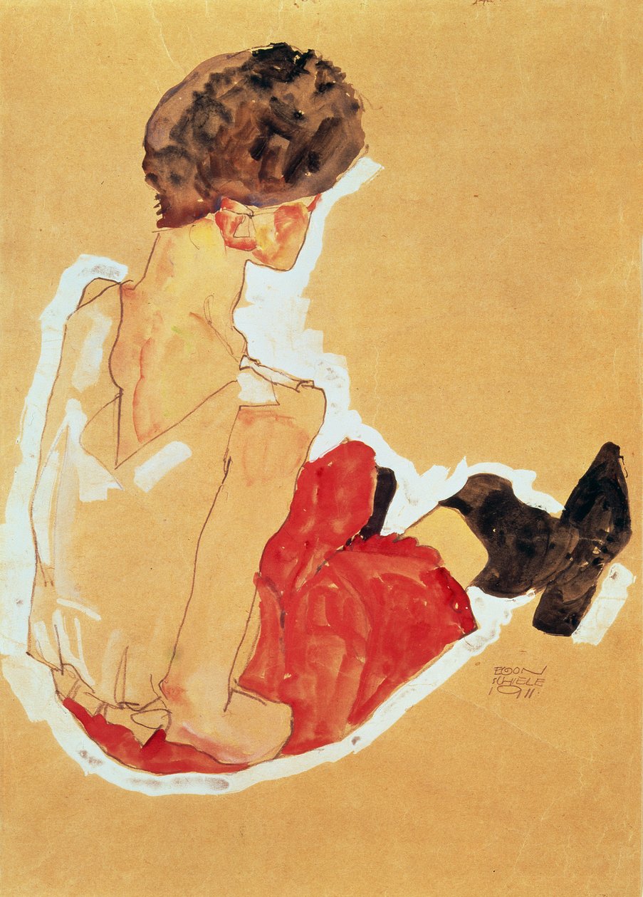 Ülő nő, 1911 (tempera) alkotó: Egon Schiele