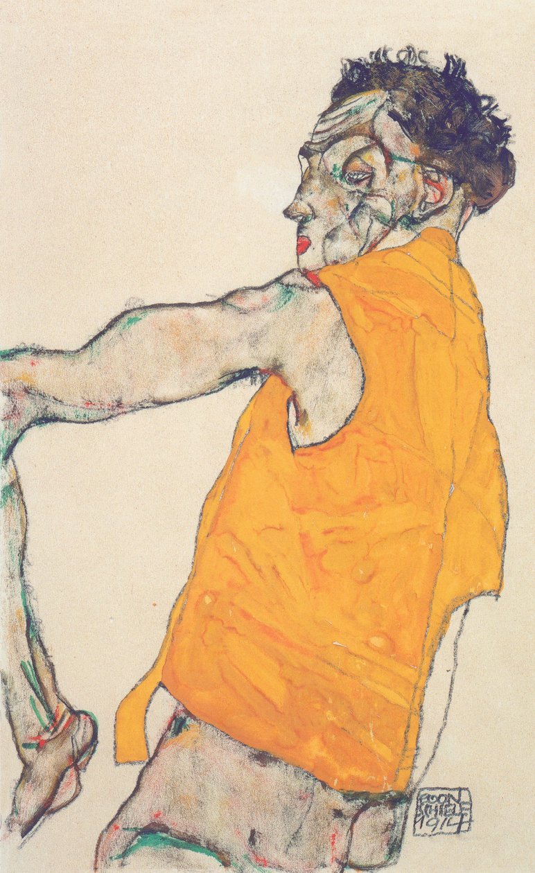 Önarckép sárga mellényben alkotó: Egon Schiele