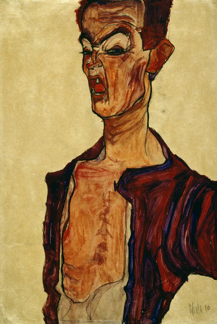 Önarckép sikoltozik alkotó: Egon Schiele