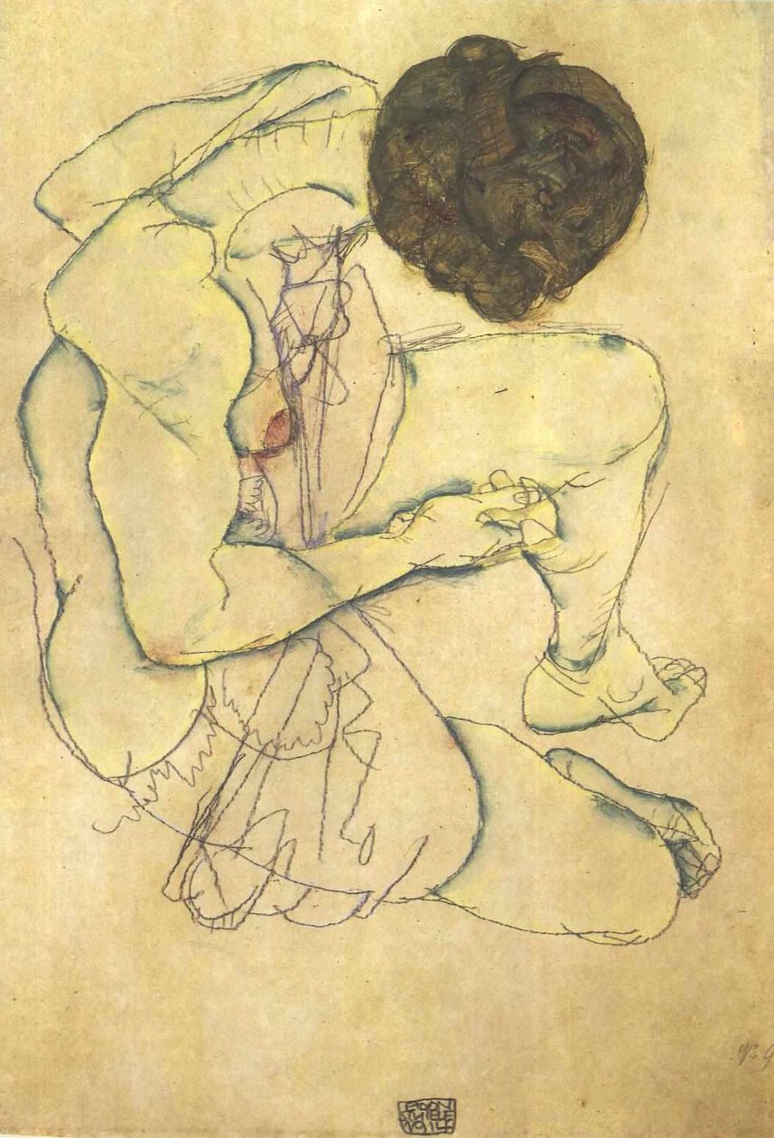 Ülő női akt alkotó: Egon Schiele