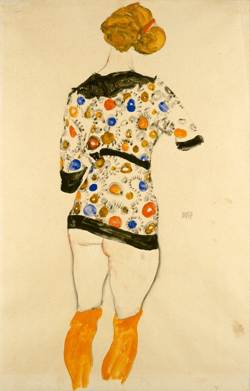 Állandó nő mintás blúzban alkotó: Egon Schiele