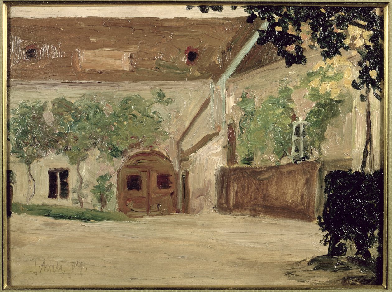 A klosterneuburgi asztalosműhely, 1907 alkotó: Egon Schiele