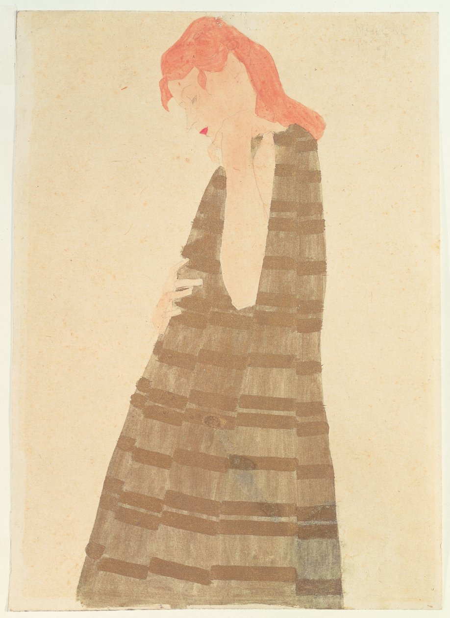 Nő aranyköpenyben, 1908 alkotó: Egon Schiele