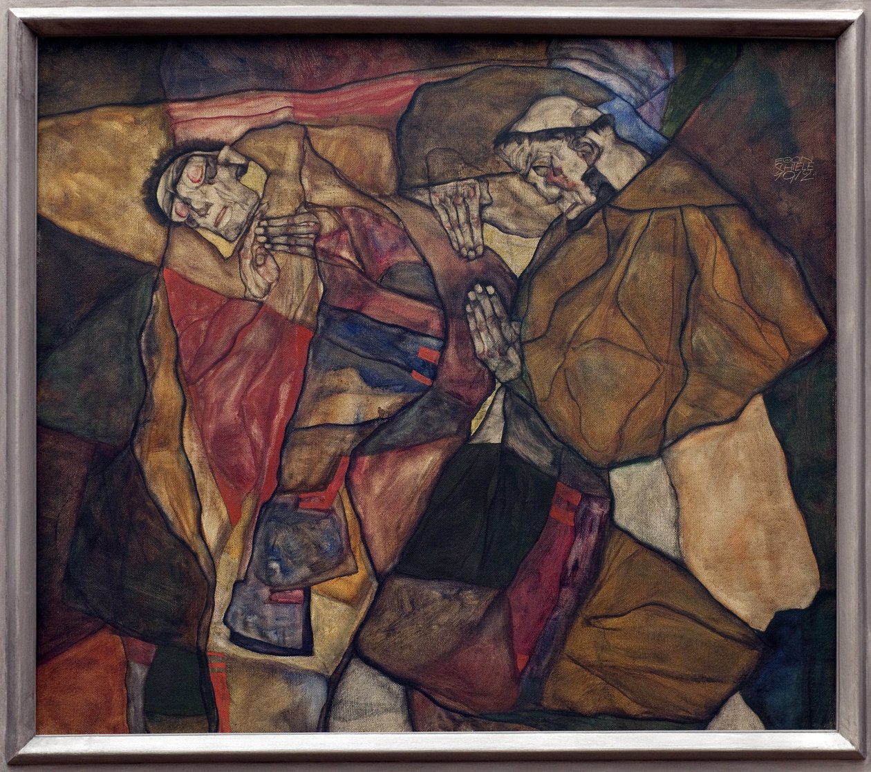 Gyötrelem. Egon Schiele (1890-1918) festménye, Olaj, vászon 1912. Osztrák művészet, XX. század. Neue Pinakothek, München (Németország). alkotó: Egon Schiele