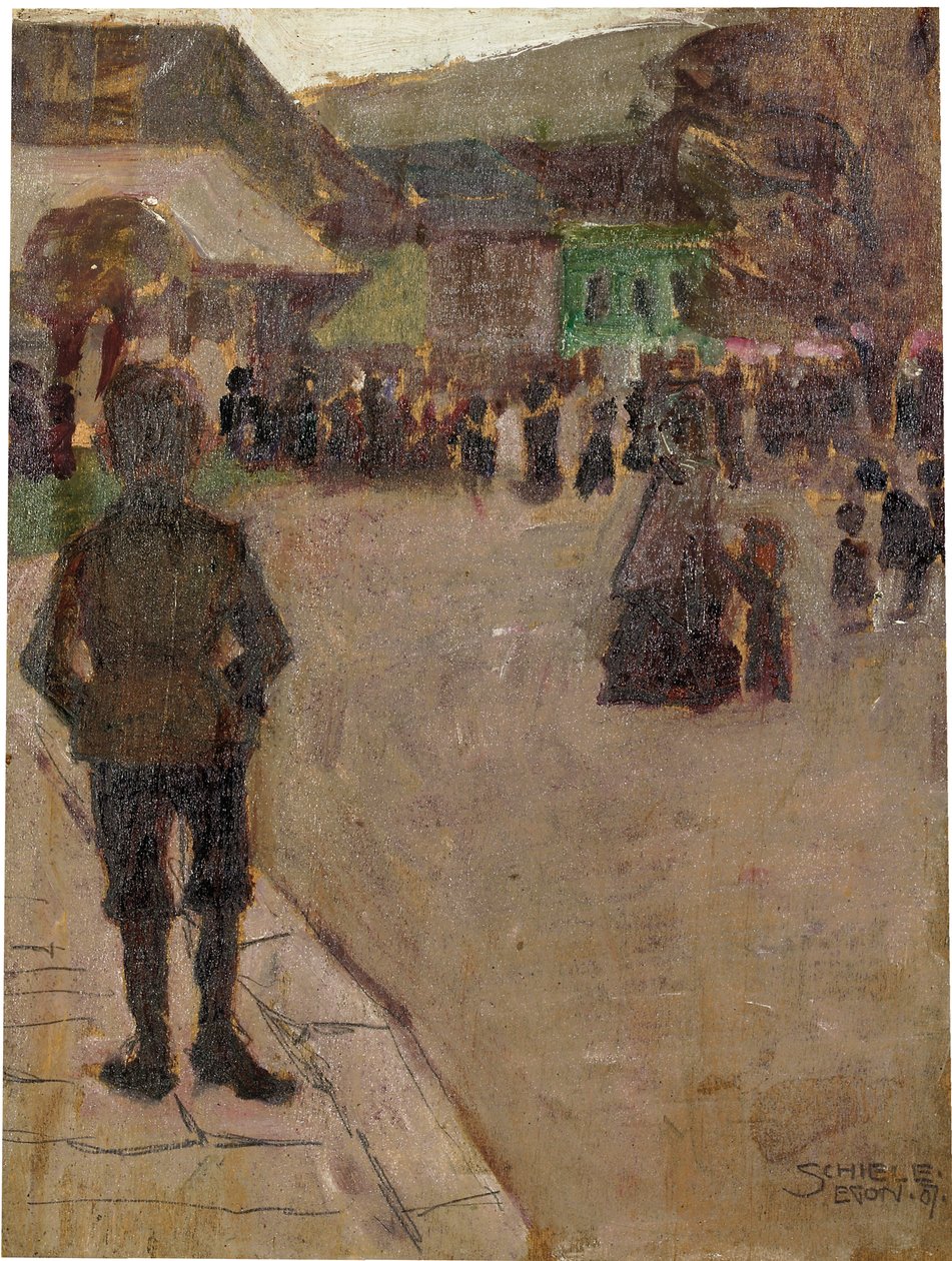 A klosterneuburgi Leopolditag előtt, 1907 alkotó: Egon Schiele