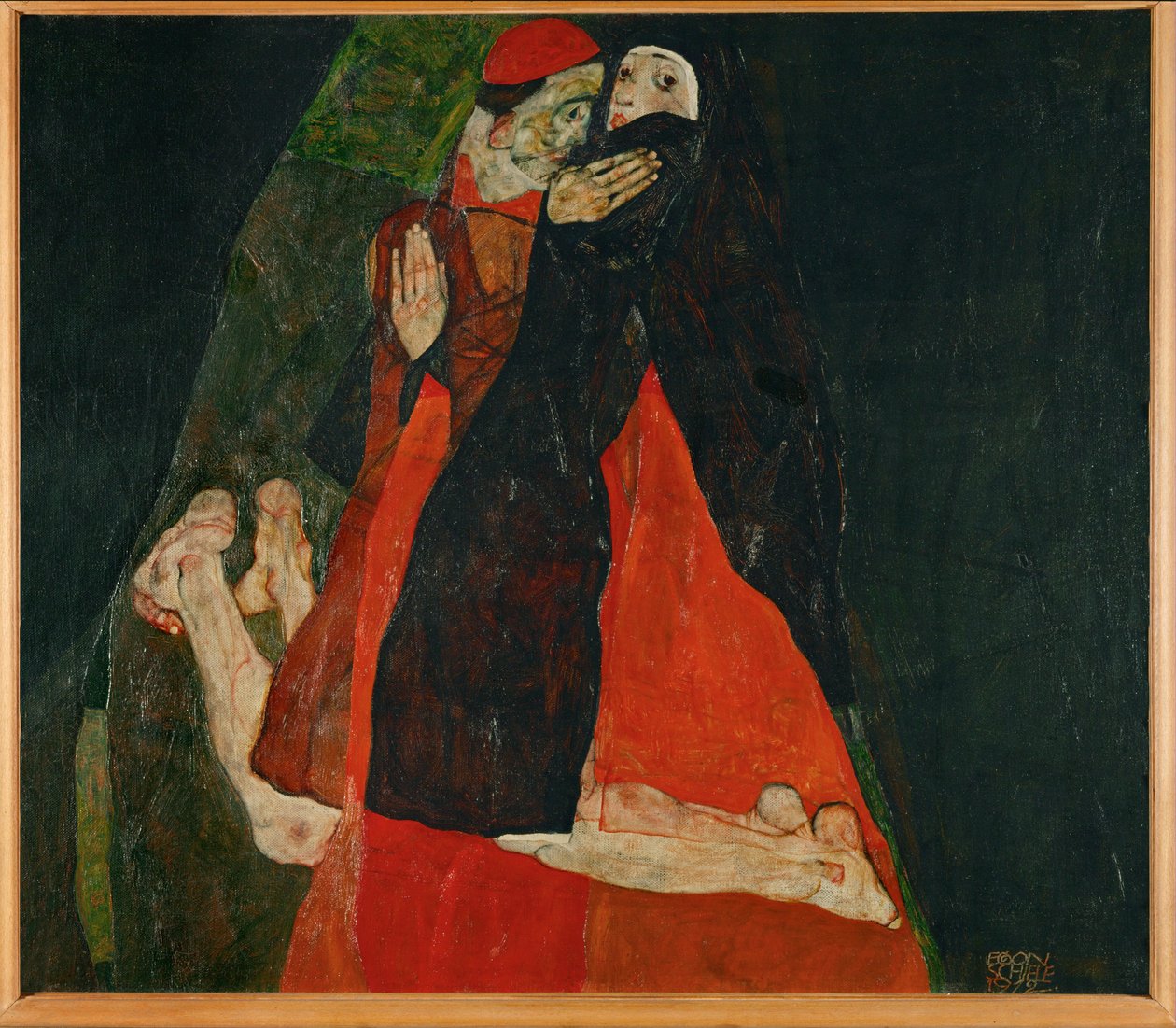 Bíboros és apáca, simogatás (olaj, vászon) alkotó: Egon Schiele
