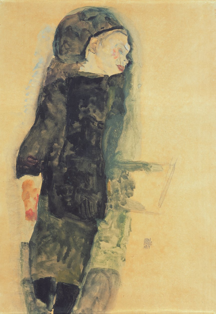 Gyermek fekete ruhában, 1911 alkotó: Egon Schiele