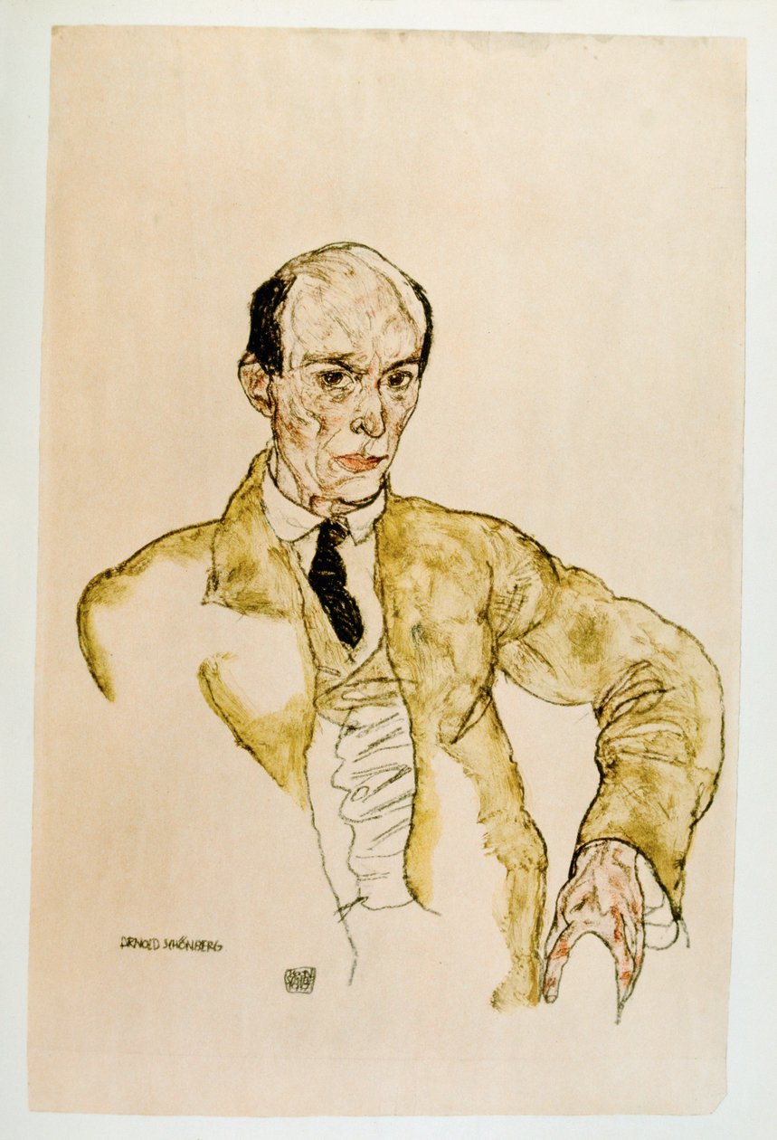 Zeneszerző Arnold Schoenberg, Komponisty Arnolf Schoenberg Gouache, ... (gouache) alkotó: Egon Schiele