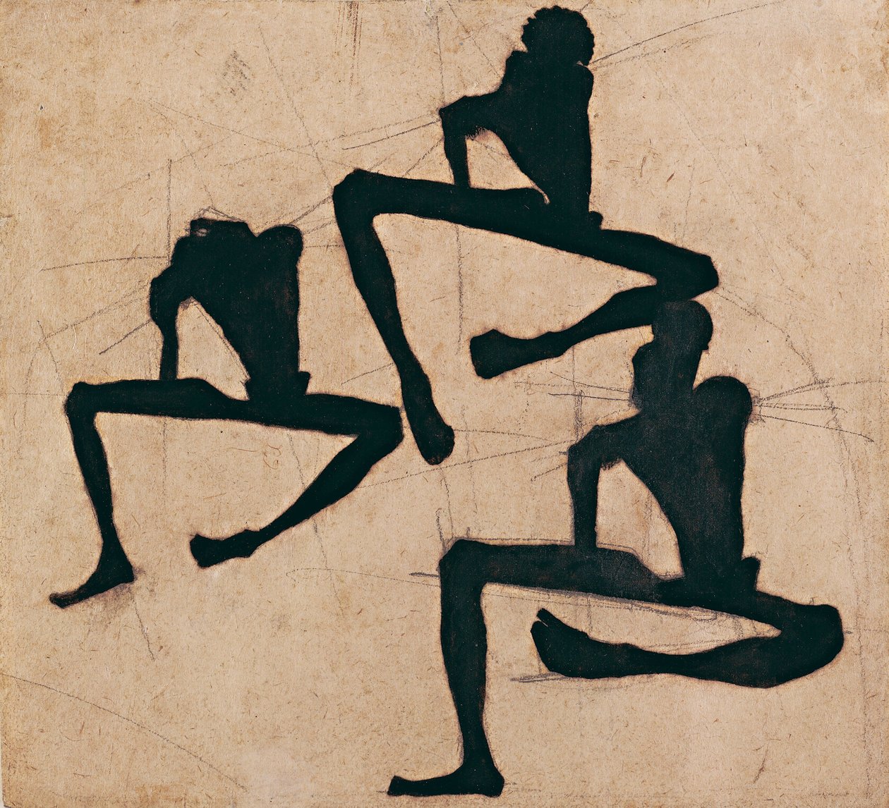 Kompozíció három férfi akttal, 1910 alkotó: Egon Schiele