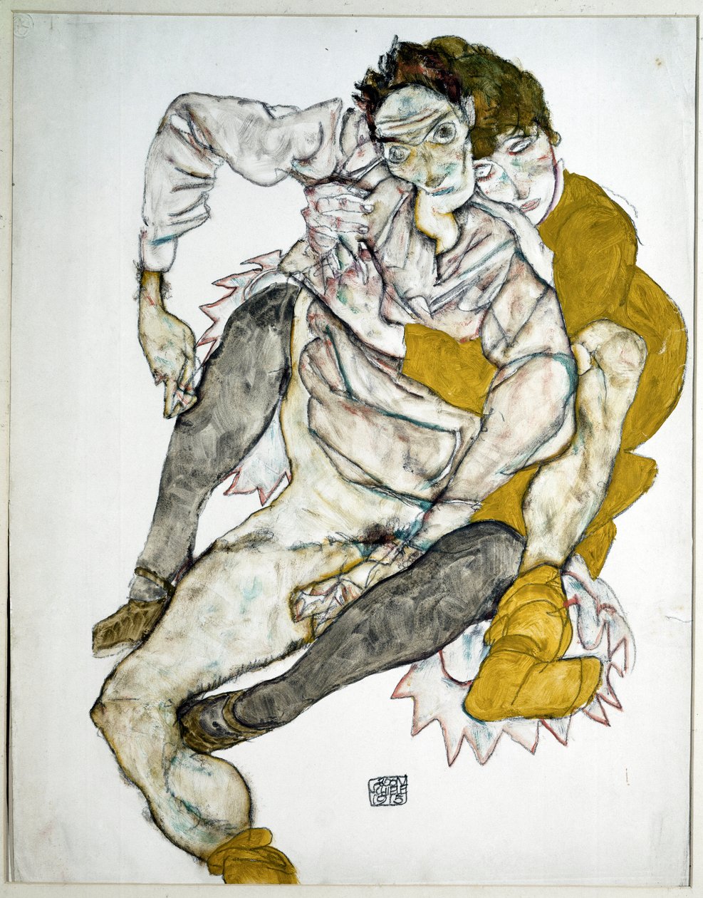 Pár ül. Egon Schiele rajza alkotó: Egon Schiele