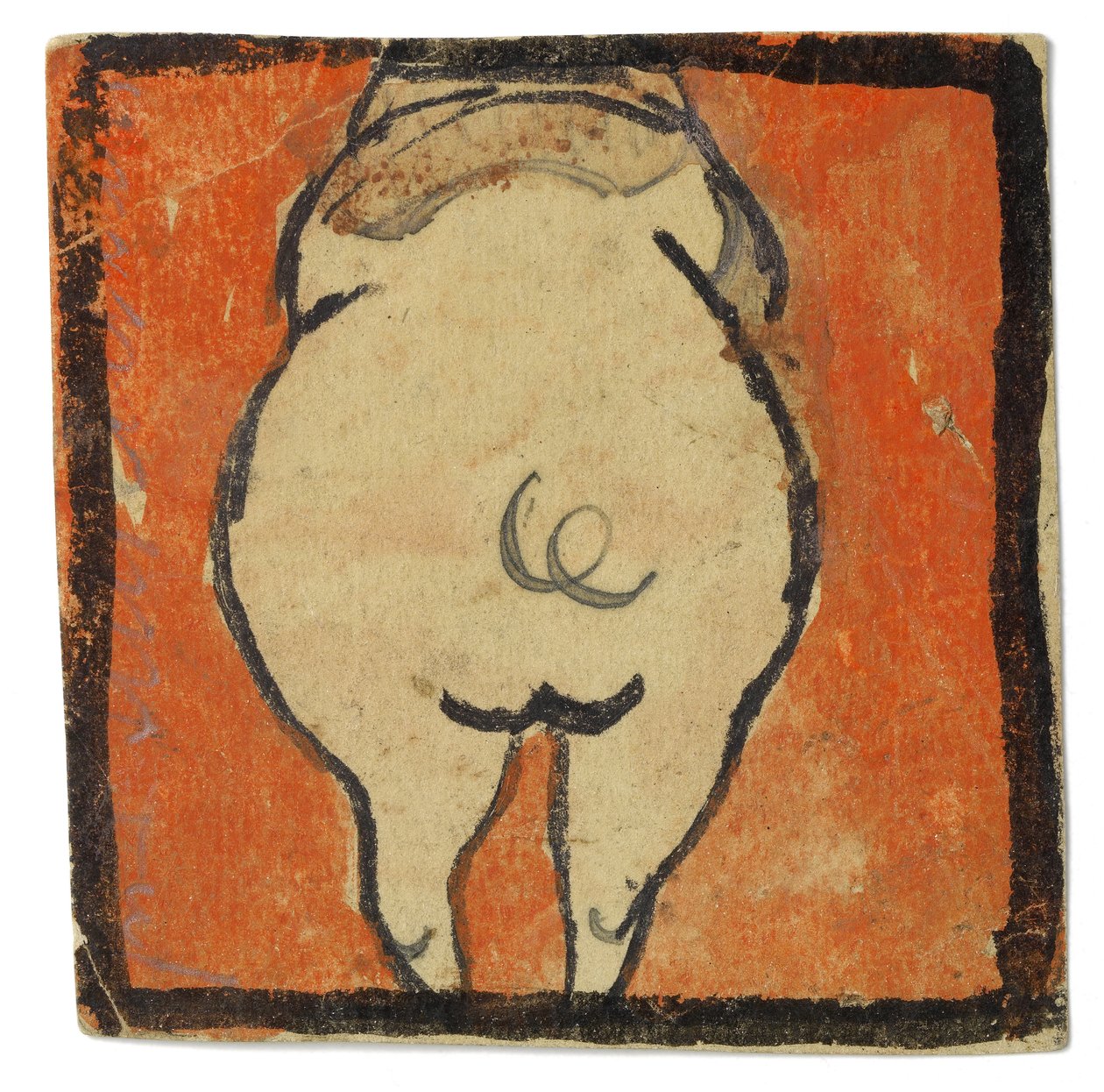 Entwurf für eine Wanddekoration im Atelier Wattmanngasse (Schwein von hinten?) alkotó: Egon Schiele