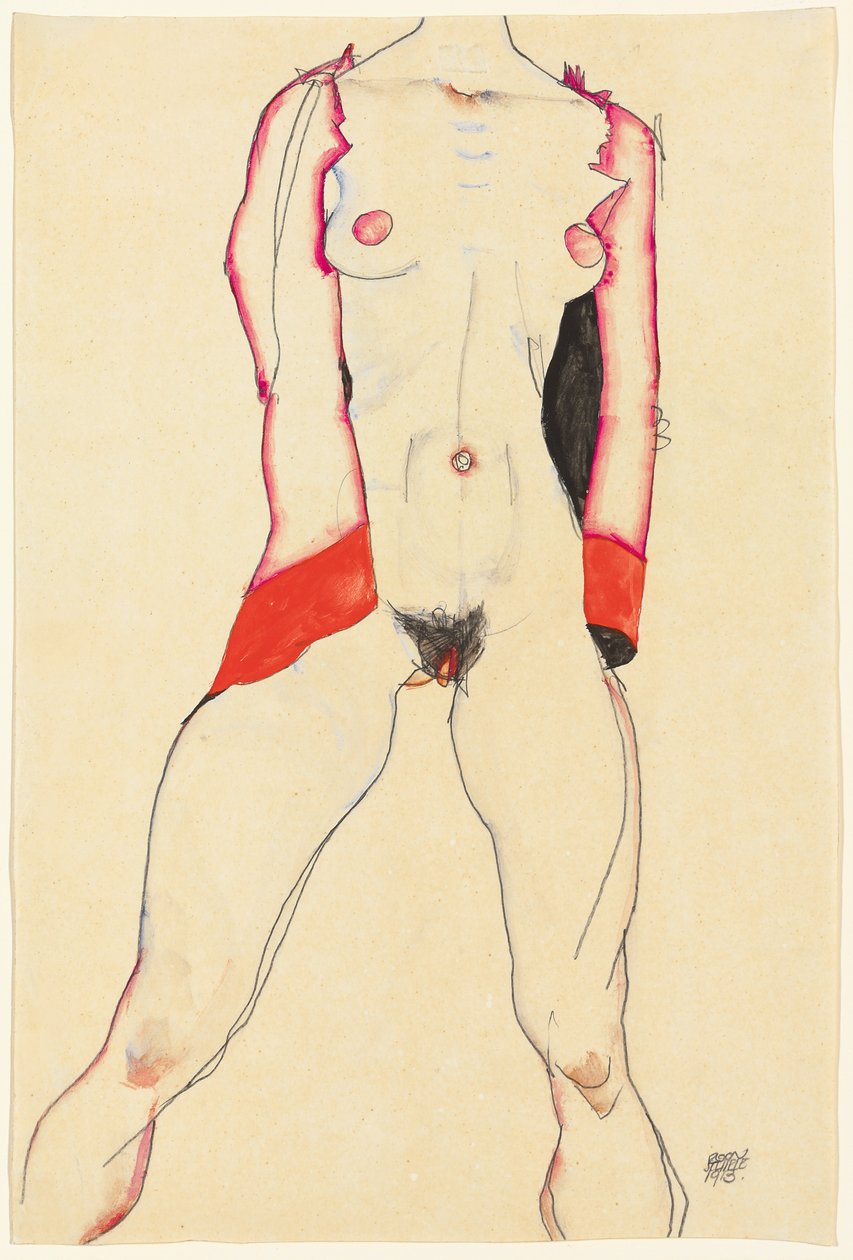 Női törzs; Weiblicher torzó, 1913 alkotó: Egon Schiele