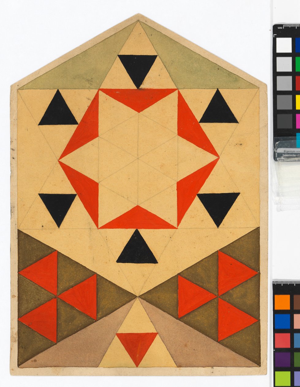 Geometrische Übung (Schülerarbeit) alkotó: Egon Schiele