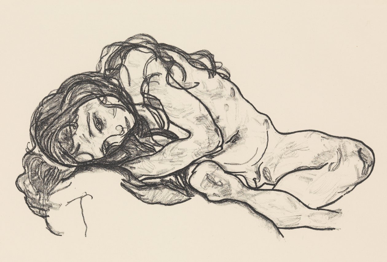 Lány, 1918. alkotó: Egon Schiele