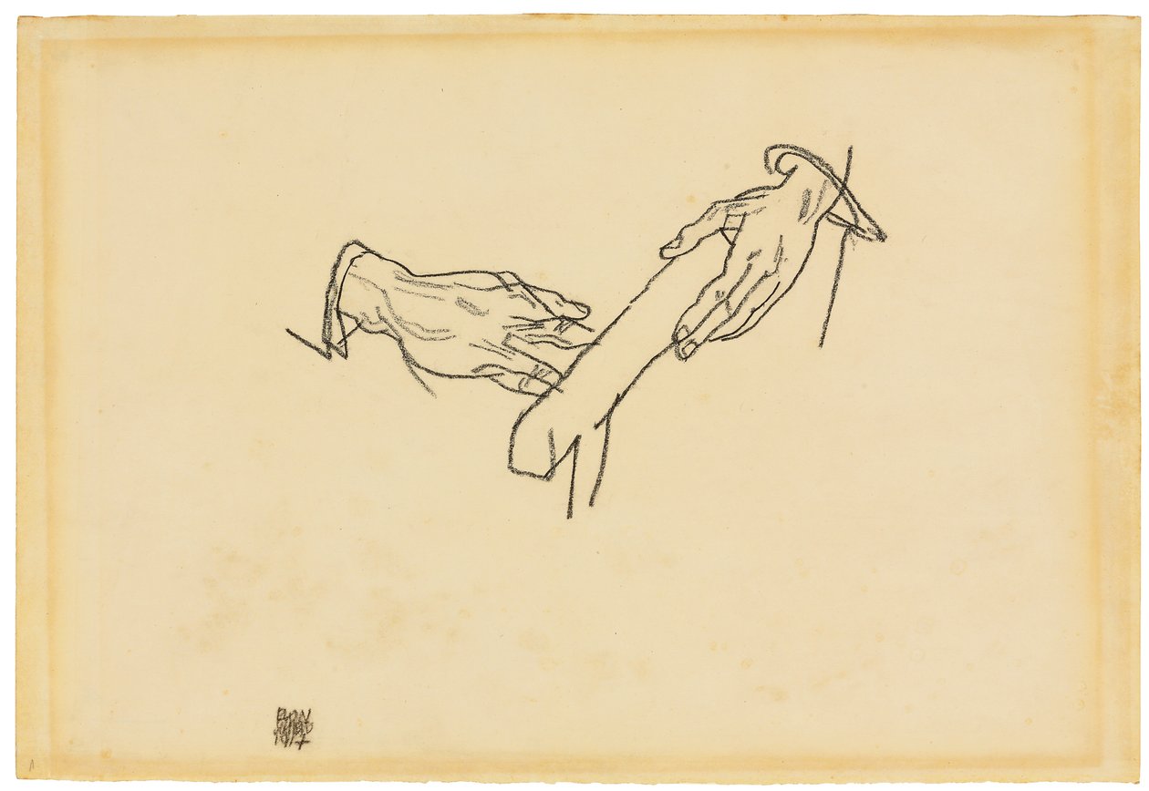 Handstudy, Dr. Viktor Ritter von Bauer, 1917 alkotó: Egon Schiele
