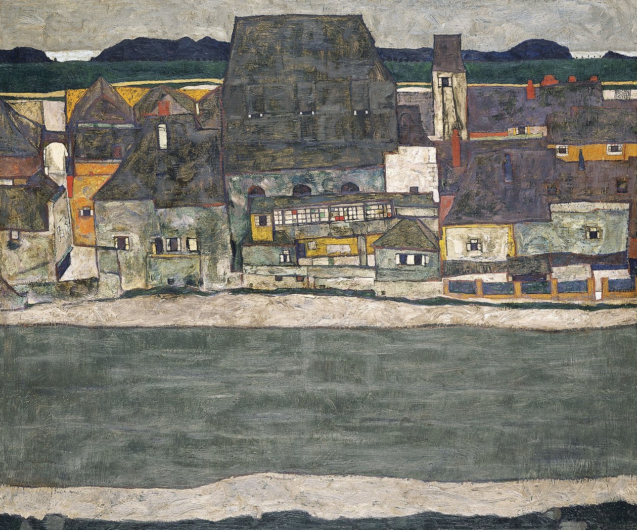 Házak a folyón Az óváros, 1914 alkotó: Egon Schiele