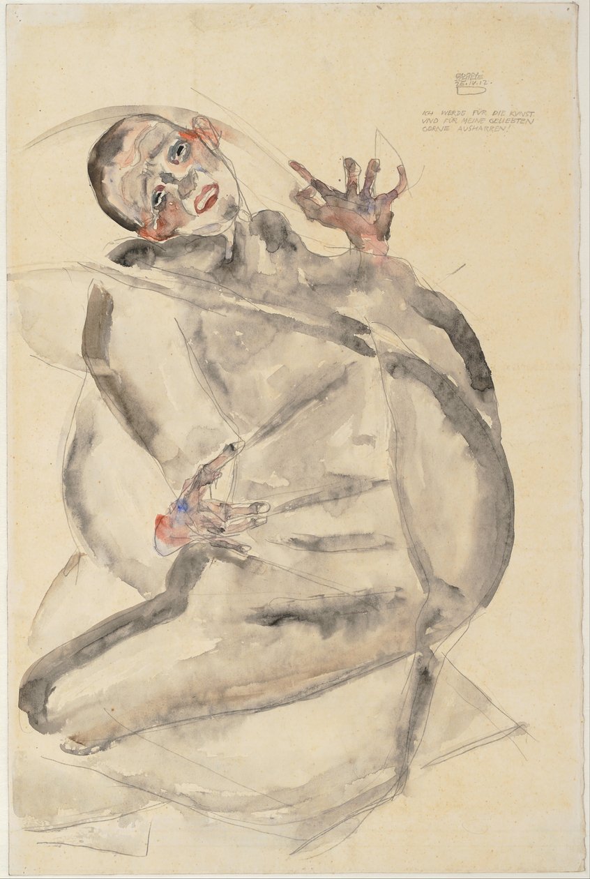 Szívesen kibírom a művészetért és szeretteimért, 1912 alkotó: Egon Schiele
