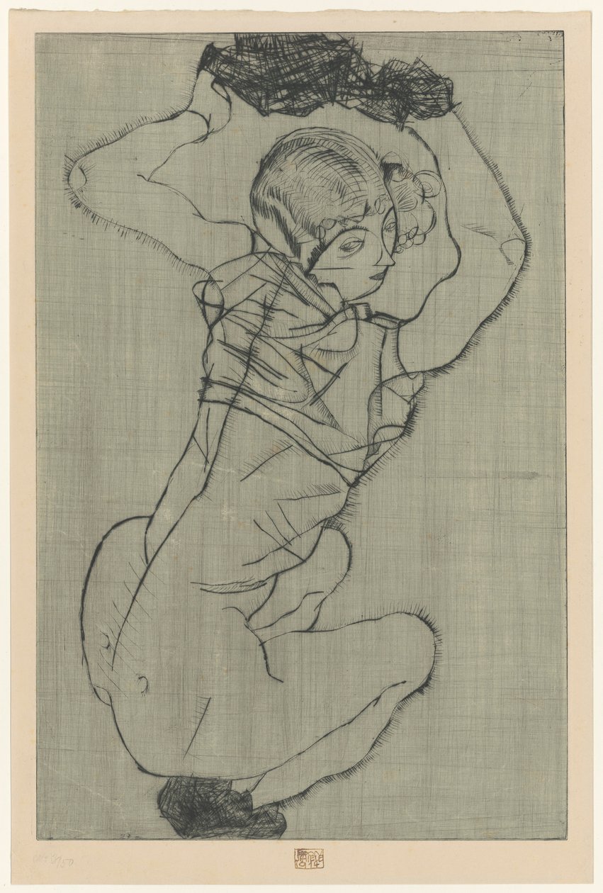 Guggoló alkotó: Egon Schiele