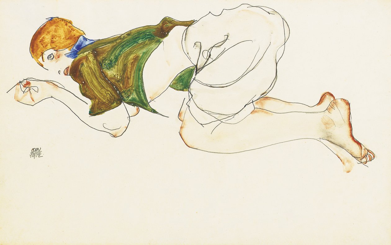 Térdelő nő, 1912 alkotó: Egon Schiele