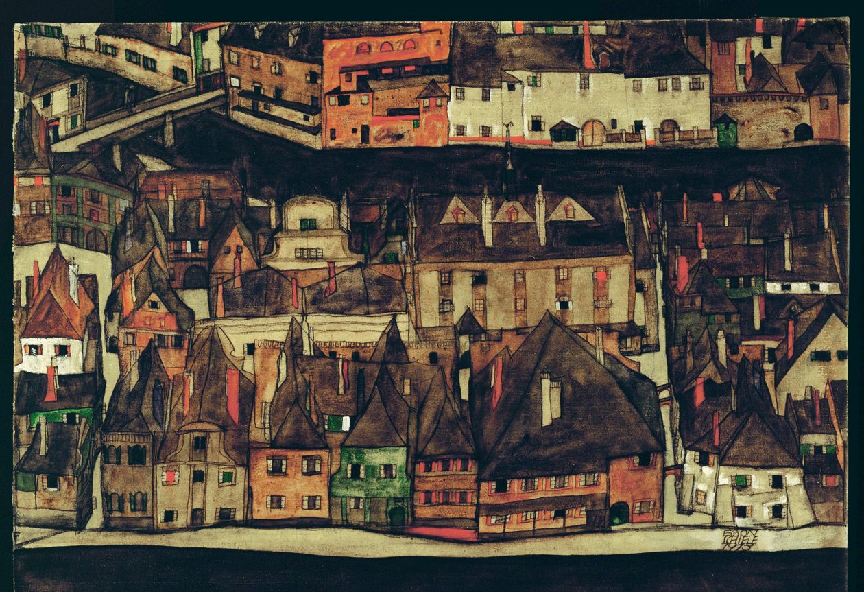 Krumau, Csehország (festmény, vászon) alkotó: Egon Schiele