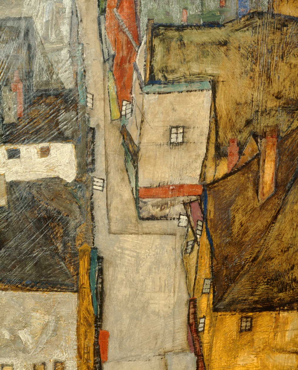 Krumau és a Moldau Krumau a Moldva folyón, Csehország ... (olaj, vászon) alkotó: Egon Schiele