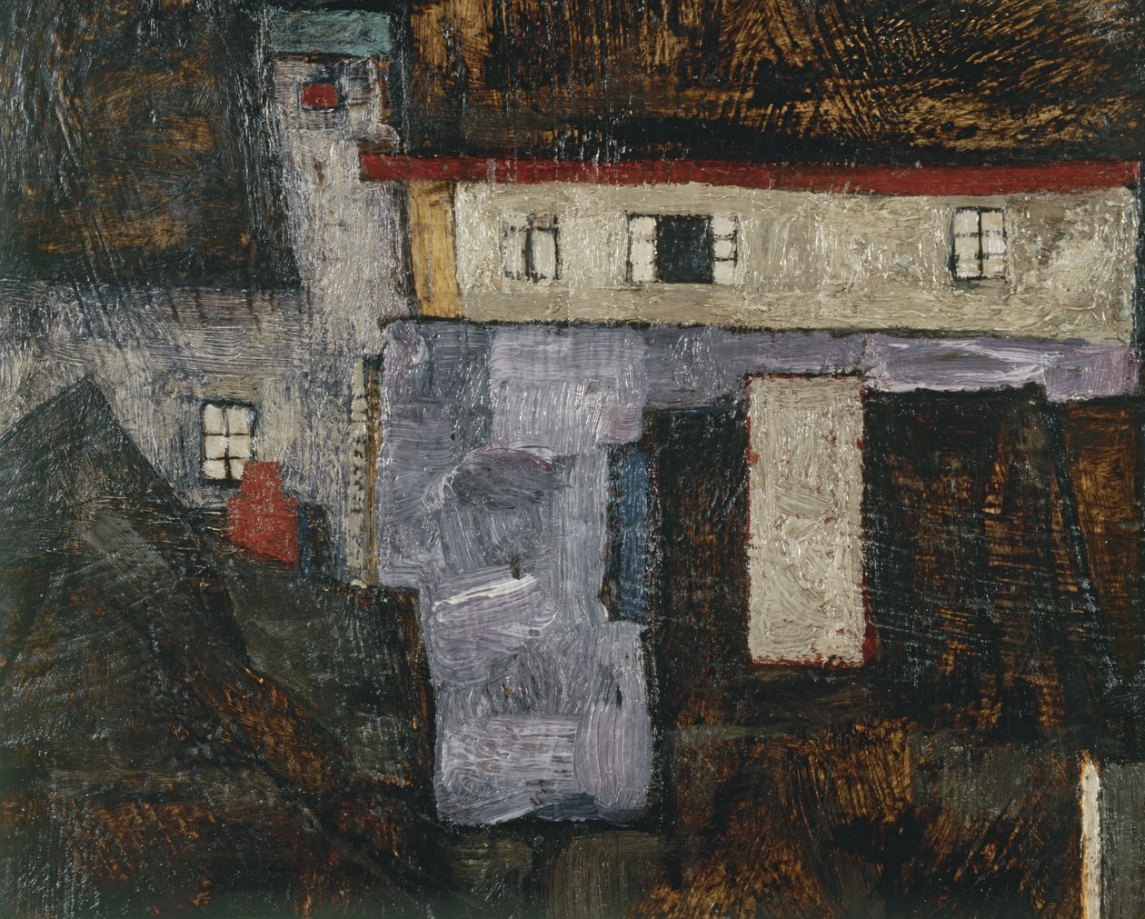 Krumau és a Moldau Krumlov a Moldva folyón, ... (olaj, vászon) alkotó: Egon Schiele