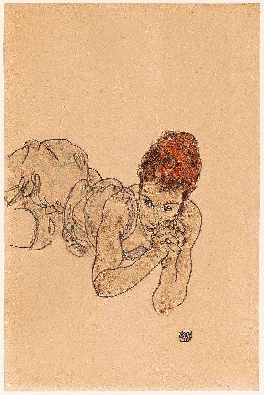 Fekvő nő, 1917. alkotó: Egon Schiele