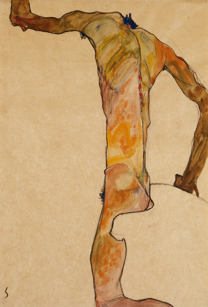 Férfi akt; Mannlicher Akt, 1910 alkotó: Egon Schiele