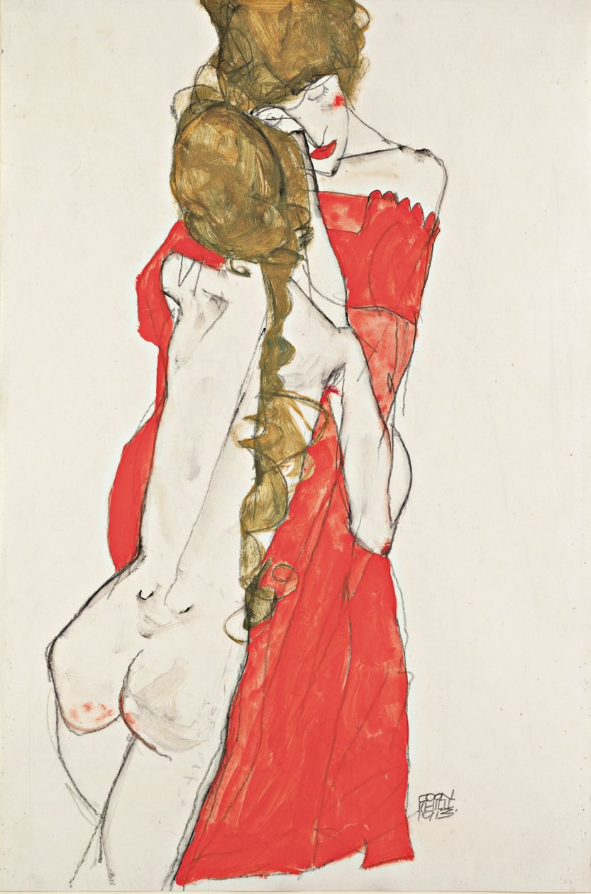 Anya és lánya, 1913 alkotó: Egon Schiele