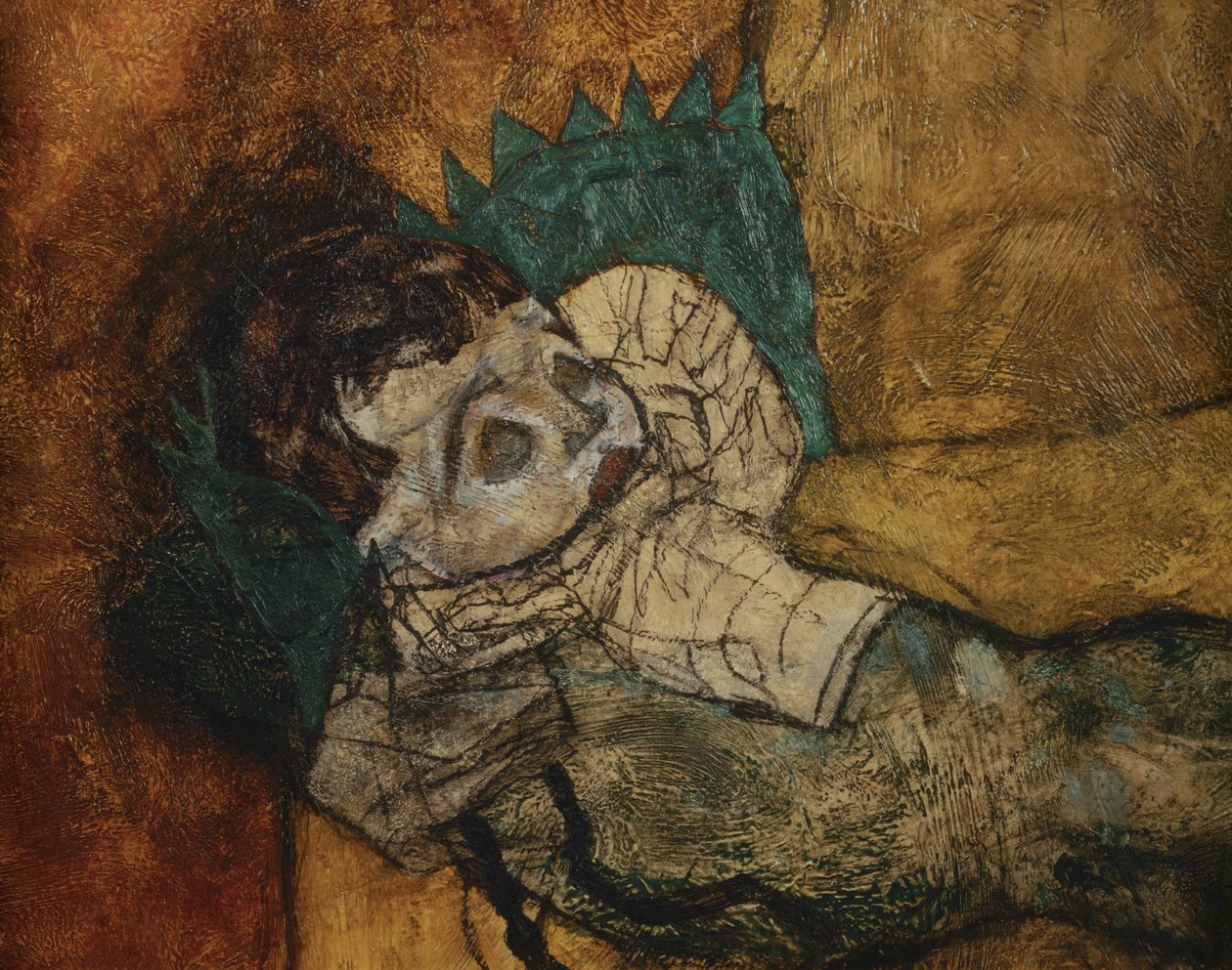 Mutter mit zwei Kindern, Mutter, Mother, Mother with two children ... (festmény, vászon) alkotó: Egon Schiele
