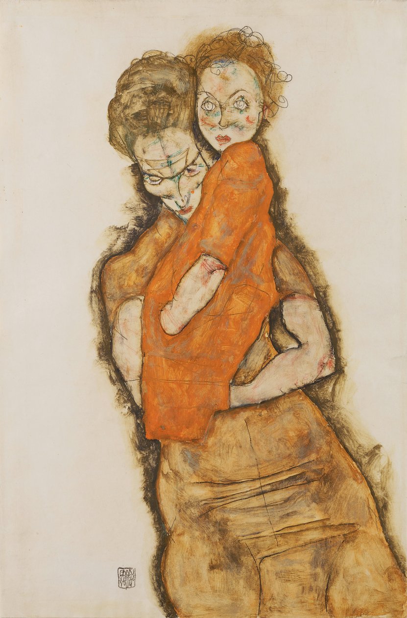Anya és gyermeke alkotó: Egon Schiele