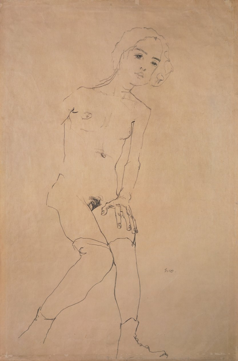 Akt, 1910 alkotó: Egon Schiele