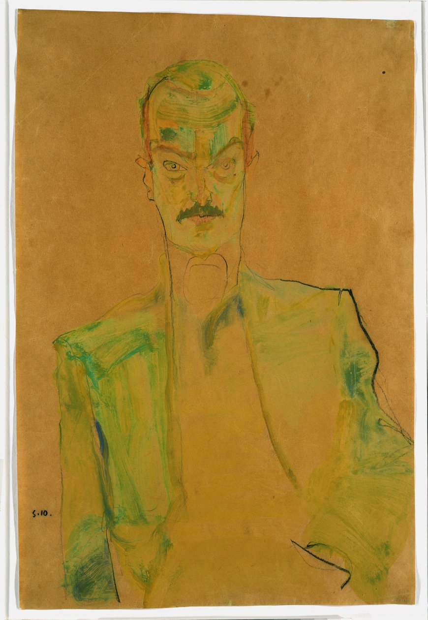 Akt színes szöveten, 1911 (wc és ceruza gouache papíron) alkotó: Egon Schiele
