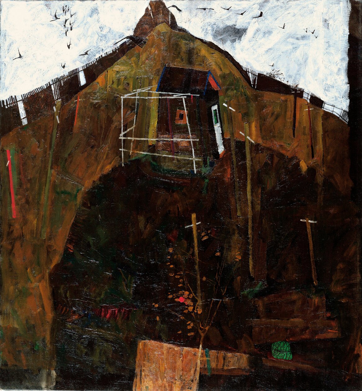 Táj hollókkal - Egon Schiele (1890-1918) festménye olaj, vászon (95,8x89 cm) alkotó: Egon Schiele