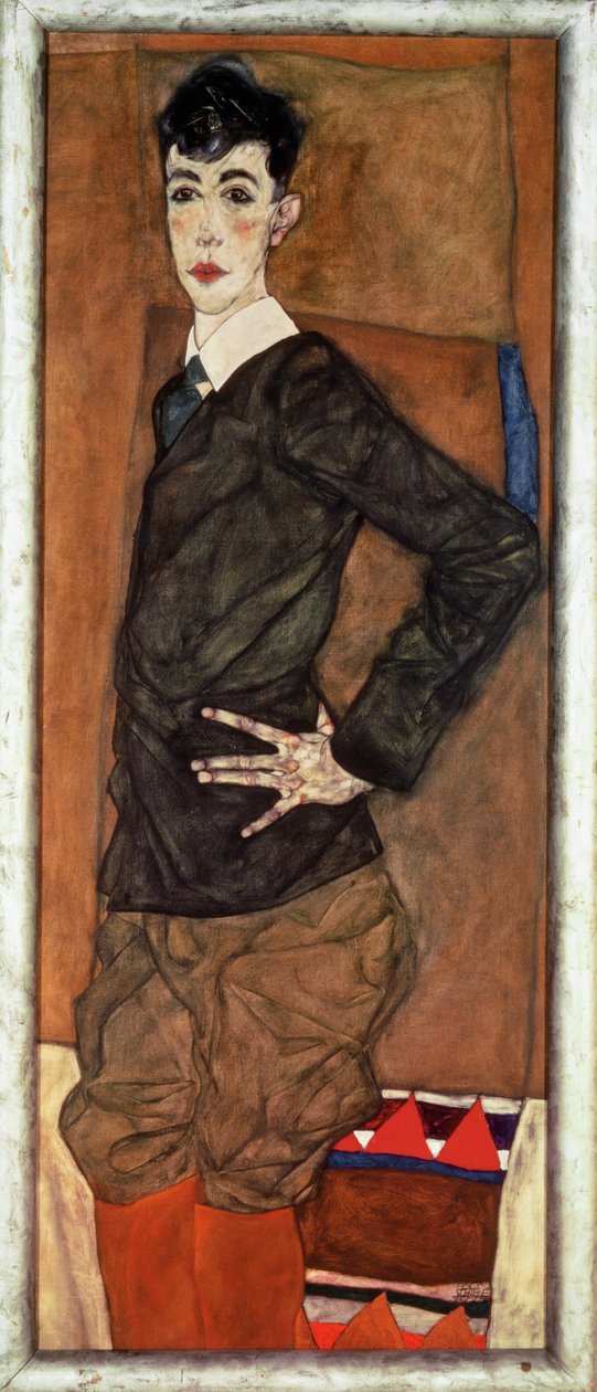 Portré Erich Lederer, Schiele egyik mecénásának fia (olaj és gouache) alkotó: Egon Schiele
