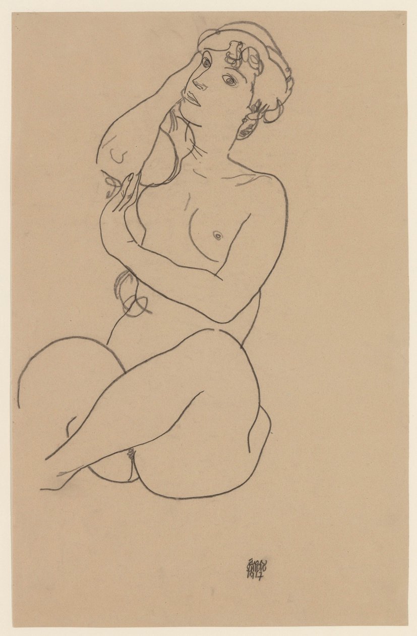 Fekvő akt, 1917 alkotó: Egon Schiele